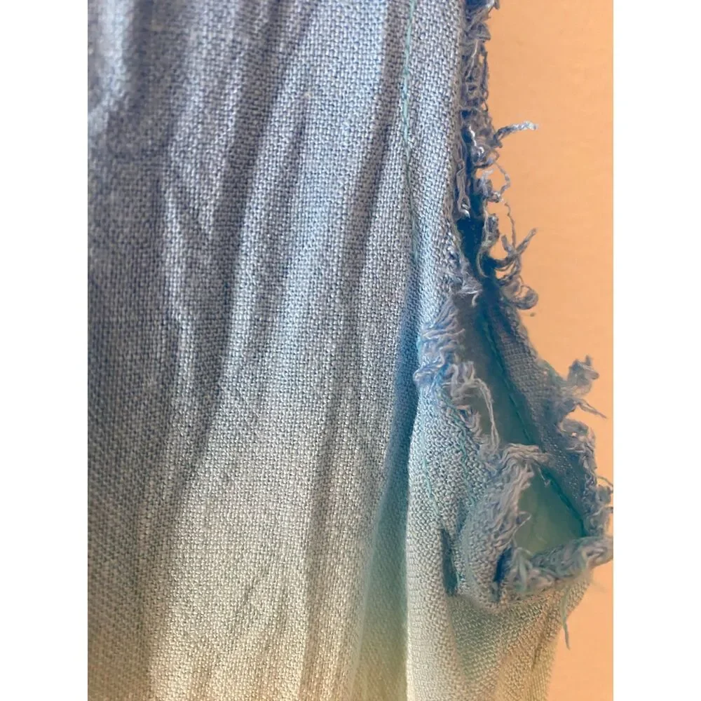 Splendid Fray Trim Blue Green Tie Die Sleeveless Shirt Top Juniors Sz 12